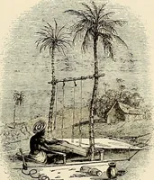 An illustration from The story of textiles; a bird's-eye view of the history of the beginning and the growth of the industry by which mankind is clothed (1912)