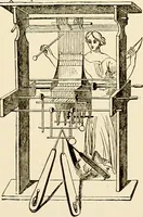 An illustration from The story of textiles; a bird's-eye view of the history of the beginning and the growth of the industry by which mankind is clothed (1912)