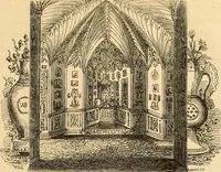 An illustration from Strawberry Hill, the renowned seat of Horace Walpole : Mr. George Robins is honoured by having been selected by the Earl of Waldegrave, to sell by public competition, the valuable contents of Strawberry Hill, : and it may fearlessly be proclaimed as the most distinguished gem that has ever adorned the annals of auctions. It is definitely fixed for Monday, the 25th day of April, 1842, and twenty-three following days .. (1842)