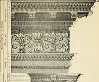 An illustration from The student's instructor in drawing and working : the five orders of architecture : fully explaining the best methods for striking regular and quirked mouldings, for diminishing and glueing of columns and capitals, for finding the true diameter of an order to any given height, for striking the ionic volute, circular or elliptical, with finished examples, on a large scale, of the orders, their planceers, etc. and some designs for door-cases (1837)