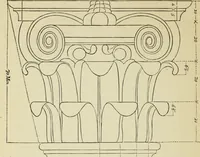 An illustration from The student's instructor in drawing and working : the five orders of architecture : fully explaining the best methods for striking regular and quirked mouldings, for diminishing and glueing of columns and capitals, for finding the true diameter of an order to any given height, for striking the ionic volute, circular or elliptical, with finished examples, on a large scale, of the orders, their planceers, etc. and some designs for door-cases (1837)