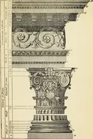 An illustration from The student's instructor in drawing and working : the five orders of architecture : fully explaining the best methods for striking regular and quirked mouldings, for diminishing and glueing of columns and capitals, for finding the true diameter of an order to any given height, for striking the ionic volute, circular or elliptical, with finished examples, on a large scale, of the orders, their planceers, etc. and some designs for door-cases (1837)