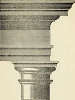 An illustration from The student's instructor in drawing and working : the five orders of architecture : fully explaining the best methods for striking regular and quirked mouldings, for diminishing and glueing of columns and capitals, for finding the true diameter of an order to any given height, for striking the ionic volute, circular or elliptical, with finished examples, on a large scale, of the orders, their planceers, etc. and some designs for door-cases (1837)