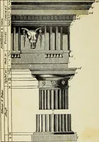 An illustration from The student's instructor in drawing and working : the five orders of architecture : fully explaining the best methods for striking regular and quirked mouldings, for diminishing and glueing of columns and capitals, for finding the true diameter of an order to any given height, for striking the ionic volute, circular or elliptical, with finished examples, on a large scale, of the orders, their planceers, etc. and some designs for door-cases (1837)