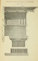 Picture 23 of 43 from The student's instructor in drawing and working : the five orders of architecture : fully explaining the best methods for striking regular and quirked mouldings, for diminishing and glueing of columns and capitals, for finding the true diameter of an order to any given height, for striking the ionic volute, circular or elliptical, with finished examples, on a large scale, of the orders, their planceers, etc. and some designs for door-cases (1837), leaf 77