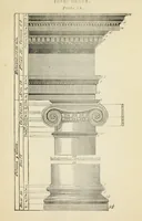 An illustration from The student's instructor in drawing and working : the five orders of architecture : fully explaining the best methods for striking regular and quirked mouldings, for diminishing and glueing of columns and capitals, for finding the true diameter of an order to any given height, for striking the ionic volute, circular or elliptical, with finished examples, on a large scale, of the orders, their planceers, etc. and some designs for door-cases (1837)