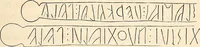 An illustration from Studj sulla lingua umana, sopra alcune antiche inscrizioni, e sulla ortografia italiana (1869)