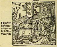 An illustration from Stultifera nauis : Narrago[n]ie profectionis nunq[uam] satis laudata nauis