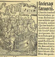 An illustration from Stultifera nauis : Narragonice p[ro]fect[i]onis nunq[uam] satis laudata nauis: