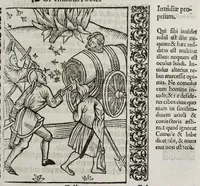 An illustration from Stultifera nauis : qua omnium mortalium narratur stultitia, admodum vtilis & necessaria ab omnibus ad suam salutem perlegenda, è latino sermone in nostrum vulgarem versa, & iam diligenter impressa = The ship of fooles : wherein is shewed the folly of all states, with diuers other workes adoiyned vnto the same, very profitable and fruitfull for all men : translated out of Latin into Englishe (1570)