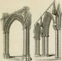 An illustration from An attempt to discriminate the styles of architecture in England : from the Conquest to the Reformation : with a sketch of the Grecian and Roman orders : notices of numerous British edifices :and some remarks on the architecture of a part of France (1848)