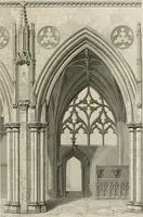 An illustration from An attempt to discriminate the styles of architecture in England : from the Conquest to the Reformation : with a sketch of the Grecian and Roman orders : notices of numerous British edifices :and some remarks on the architecture of a part of France (1848)