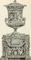 An illustration from Styles of ornament, exhibited in designs, and arranged in historical order, with descriptive text. A handbook for architects, designers, painters, sculptors, wood-carvers, chasers, modellers, cabinet-makers and artistic locksmiths as well as also for technical schools, libraries and private study (1910)