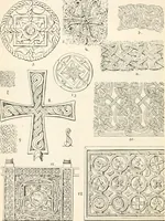 An illustration from Styles of ornament, exhibited in designs, and arranged in historical order, with descriptive text. A handbook for architects, designers, painters, sculptors, wood-carvers, chasers, modellers, cabinet-makers and artistic locksmiths as well as also for technical schools, libraries and private study (1910)