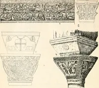 An illustration from Styles of ornament, exhibited in designs, and arranged in historical order, with descriptive text. A handbook for architects, designers, painters, sculptors, wood-carvers, chasers, modellers, cabinet-makers and artistic locksmiths as well as also for technical schools, libraries and private study (1910)