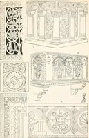 An illustration from Styles of ornament, exhibited in designs, and arranged in historical order, with descriptive text. A handbook for architects, designers, painters, sculptors, wood-carvers, chasers, modellers, cabinet-makers and artistic locksmiths as well as also for technical schools, libraries and private study (1910)