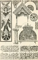 An illustration from Styles of ornament, exhibited in designs, and arranged in historical order, with descriptive text. A handbook for architects, designers, painters, sculptors, wood-carvers, chasers, modellers, cabinet-makers and artistic locksmiths as well as also for technical schools, libraries and private study (1910)