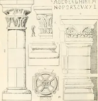 An illustration from Styles of ornament, exhibited in designs, and arranged in historical order, with descriptive text. A handbook for architects, designers, painters, sculptors, wood-carvers, chasers, modellers, cabinet-makers and artistic locksmiths as well as also for technical schools, libraries and private study (1910)