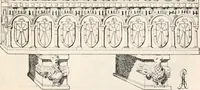 An illustration from Styles of ornament, exhibited in designs, and arranged in historical order, with descriptive text. A handbook for architects, designers, painters, sculptors, wood-carvers, chasers, modellers, cabinet-makers and artistic locksmiths as well as also for technical schools, libraries and private study (1910)