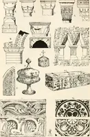 An illustration from Styles of ornament, exhibited in designs, and arranged in historical order, with descriptive text. A handbook for architects, designers, painters, sculptors, wood-carvers, chasers, modellers, cabinet-makers and artistic locksmiths as well as also for technical schools, libraries and private study (1910)