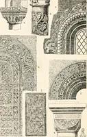 An illustration from Styles of ornament, exhibited in designs, and arranged in historical order, with descriptive text. A handbook for architects, designers, painters, sculptors, wood-carvers, chasers, modellers, cabinet-makers and artistic locksmiths as well as also for technical schools, libraries and private study (1910)