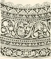 An illustration from Styles of ornament, exhibited in designs, and arranged in historical order, with descriptive text. A handbook for architects, designers, painters, sculptors, wood-carvers, chasers, modellers, cabinet-makers and artistic locksmiths as well as also for technical schools, libraries and private study (1910)