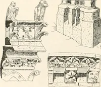 An illustration from Styles of ornament, exhibited in designs, and arranged in historical order, with descriptive text. A handbook for architects, designers, painters, sculptors, wood-carvers, chasers, modellers, cabinet-makers and artistic locksmiths as well as also for technical schools, libraries and private study (1910)