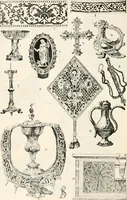 An illustration from Styles of ornament, exhibited in designs, and arranged in historical order, with descriptive text. A handbook for architects, designers, painters, sculptors, wood-carvers, chasers, modellers, cabinet-makers and artistic locksmiths as well as also for technical schools, libraries and private study (1910)