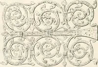 An illustration from Styles of ornament, exhibited in designs, and arranged in historical order, with descriptive text. A handbook for architects, designers, painters, sculptors, wood-carvers, chasers, modellers, cabinet-makers and artistic locksmiths as well as also for technical schools, libraries and private study (1910)