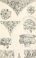 An illustration from Styles of ornament, exhibited in designs, and arranged in historical order, with descriptive text. A handbook for architects, designers, painters, sculptors, wood-carvers, chasers, modellers, cabinet-makers and artistic locksmiths as well as also for technical schools, libraries and private study (1910)