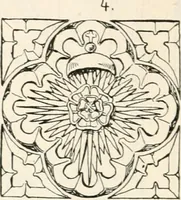 An illustration from Styles of ornament, exhibited in designs, and arranged in historical order, with descriptive text. A handbook for architects, designers, painters, sculptors, wood-carvers, chasers, modellers, cabinet-makers and artistic locksmiths as well as also for technical schools, libraries and private study (1910)