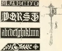 An illustration from Styles of ornament, exhibited in designs, and arranged in historical order, with descriptive text. A handbook for architects, designers, painters, sculptors, wood-carvers, chasers, modellers, cabinet-makers and artistic locksmiths as well as also for technical schools, libraries and private study (1910)