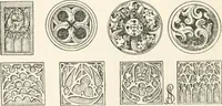 An illustration from Styles of ornament, exhibited in designs, and arranged in historical order, with descriptive text. A handbook for architects, designers, painters, sculptors, wood-carvers, chasers, modellers, cabinet-makers and artistic locksmiths as well as also for technical schools, libraries and private study (1910)