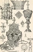 An illustration from Styles of ornament, exhibited in designs, and arranged in historical order, with descriptive text. A handbook for architects, designers, painters, sculptors, wood-carvers, chasers, modellers, cabinet-makers and artistic locksmiths as well as also for technical schools, libraries and private study (1910)