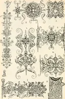 An illustration from Styles of ornament, exhibited in designs, and arranged in historical order, with descriptive text. A handbook for architects, designers, painters, sculptors, wood-carvers, chasers, modellers, cabinet-makers and artistic locksmiths as well as also for technical schools, libraries and private study (1910)