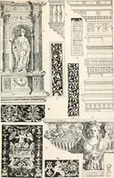 An illustration from Styles of ornament, exhibited in designs, and arranged in historical order, with descriptive text. A handbook for architects, designers, painters, sculptors, wood-carvers, chasers, modellers, cabinet-makers and artistic locksmiths as well as also for technical schools, libraries and private study (1910)