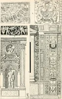 An illustration from Styles of ornament, exhibited in designs, and arranged in historical order, with descriptive text. A handbook for architects, designers, painters, sculptors, wood-carvers, chasers, modellers, cabinet-makers and artistic locksmiths as well as also for technical schools, libraries and private study (1910)