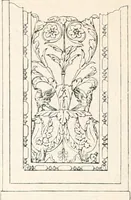 An illustration from Styles of ornament, exhibited in designs, and arranged in historical order, with descriptive text. A handbook for architects, designers, painters, sculptors, wood-carvers, chasers, modellers, cabinet-makers and artistic locksmiths as well as also for technical schools, libraries and private study (1910)