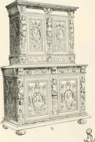 An illustration from Styles of ornament, exhibited in designs, and arranged in historical order, with descriptive text. A handbook for architects, designers, painters, sculptors, wood-carvers, chasers, modellers, cabinet-makers and artistic locksmiths as well as also for technical schools, libraries and private study (1910)