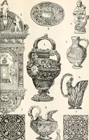 An illustration from Styles of ornament, exhibited in designs, and arranged in historical order, with descriptive text. A handbook for architects, designers, painters, sculptors, wood-carvers, chasers, modellers, cabinet-makers and artistic locksmiths as well as also for technical schools, libraries and private study (1910)