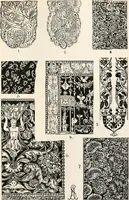 An illustration from Styles of ornament, exhibited in designs, and arranged in historical order, with descriptive text. A handbook for architects, designers, painters, sculptors, wood-carvers, chasers, modellers, cabinet-makers and artistic locksmiths as well as also for technical schools, libraries and private study (1910)