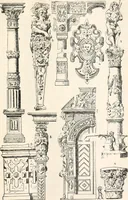 An illustration from Styles of ornament, exhibited in designs, and arranged in historical order, with descriptive text. A handbook for architects, designers, painters, sculptors, wood-carvers, chasers, modellers, cabinet-makers and artistic locksmiths as well as also for technical schools, libraries and private study (1910)