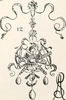 An illustration from Styles of ornament, exhibited in designs, and arranged in historical order, with descriptive text. A handbook for architects, designers, painters, sculptors, wood-carvers, chasers, modellers, cabinet-makers and artistic locksmiths as well as also for technical schools, libraries and private study (1910)