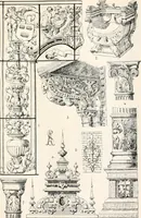 An illustration from Styles of ornament, exhibited in designs, and arranged in historical order, with descriptive text. A handbook for architects, designers, painters, sculptors, wood-carvers, chasers, modellers, cabinet-makers and artistic locksmiths as well as also for technical schools, libraries and private study (1910)