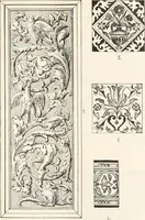 An illustration from Styles of ornament, exhibited in designs, and arranged in historical order, with descriptive text. A handbook for architects, designers, painters, sculptors, wood-carvers, chasers, modellers, cabinet-makers and artistic locksmiths as well as also for technical schools, libraries and private study (1910)