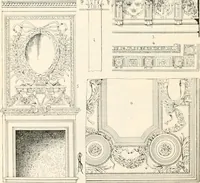 An illustration from Styles of ornament, exhibited in designs, and arranged in historical order, with descriptive text. A handbook for architects, designers, painters, sculptors, wood-carvers, chasers, modellers, cabinet-makers and artistic locksmiths as well as also for technical schools, libraries and private study (1910)