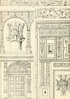 An illustration from Styles of ornament, exhibited in designs, and arranged in historical order, with descriptive text. A handbook for architects, designers, painters, sculptors, wood-carvers, chasers, modellers, cabinet-makers and artistic locksmiths as well as also for technical schools, libraries and private study (1910)