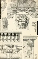 An illustration from Styles of ornament, exhibited in designs, and arranged in historical order, with descriptive text. A handbook for architects, designers, painters, sculptors, wood-carvers, chasers, modellers, cabinet-makers and artistic locksmiths as well as also for technical schools, libraries and private study (1910)