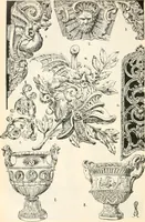 An illustration from Styles of ornament, exhibited in designs, and arranged in historical order, with descriptive text. A handbook for architects, designers, painters, sculptors, wood-carvers, chasers, modellers, cabinet-makers and artistic locksmiths as well as also for technical schools, libraries and private study (1910)