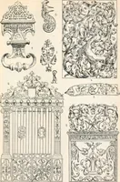 An illustration from Styles of ornament, exhibited in designs, and arranged in historical order, with descriptive text. A handbook for architects, designers, painters, sculptors, wood-carvers, chasers, modellers, cabinet-makers and artistic locksmiths as well as also for technical schools, libraries and private study (1910)